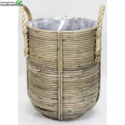 Mand Gestreept D35h40cm Grijs