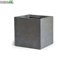 Pot Kubus Cf B44h38cm Auth Grijs