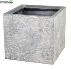 Pot Kubus Utah B44 - H38 Cm Grijs