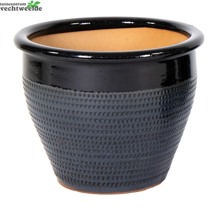 Pot Planter Relief D38 - H31cm Grijs 3 Pot Planter Relief D38 - H31cm Grijs