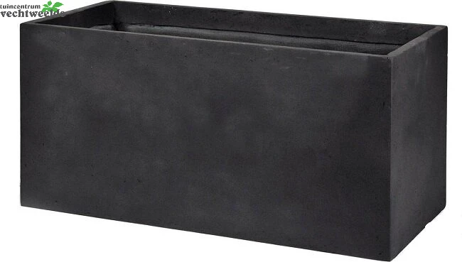 Pot Rechthoek Clay Fibre L100 - B45 - H45 Cm Zwart 3 Pot Rechthoek Clay Fibre L100 - B45 - H45 Cm Zwart