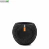 Vaas Bol Groove D30h25cm Zwart -Tuinplanten Benodigdheden vaas bol groove d30h25cm zwart 750x750 62bba5addcb89 l
