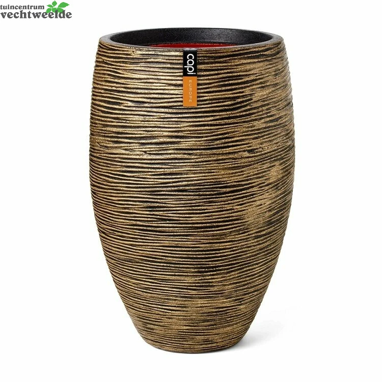 Vaas Elegant Rib D40xh60 Zwart Goud 3 Vaas Elegant Rib D40xh60 Zwart Goud