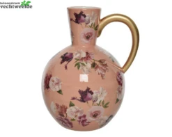 Decoris Vaas Porselein L17b14h20cm Z.roze